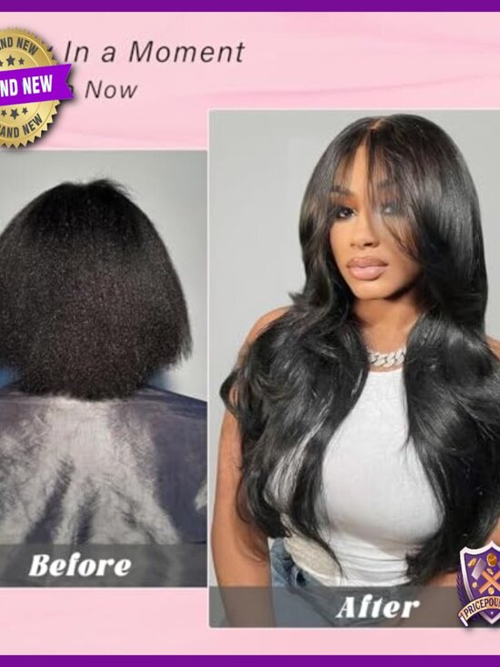 Human Hair Wig 18 Inch Body Wave Pre Plucked Pre Cut Glueless